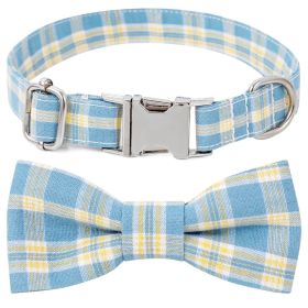 Plaid Dog Collar with Bow Pet Gift Adjustable Soft and Comfy Bowtie Collars for Small Medium Large Dogs (colour: Style 3, size: L 3.0x60cm)